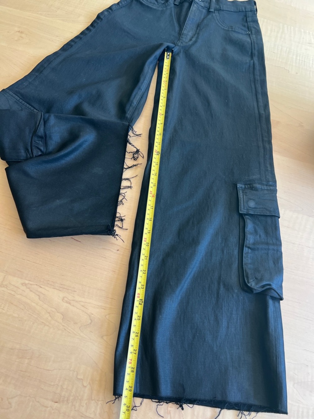 Dl1961 Hepburn Wide Leg High Rise Vintage Jean Black Coated - Picture 14 of 15